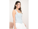 Blu Pepper Women's Floral Button Front Denim Tank Top