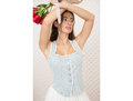 Blu Pepper Women's Floral Button Front Denim Tank Top