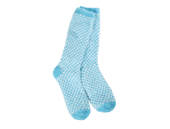 World's Softest Socks Women's Holiday Checked Feather Crew