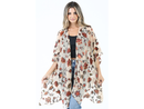 Angie Women's Velvet Floral Print Sheer Kimono