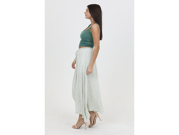 Angie Women's Drawstring Waist Slit Leg Maxi Skirt