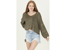 Angie Women's V-Neck Crop Sweater