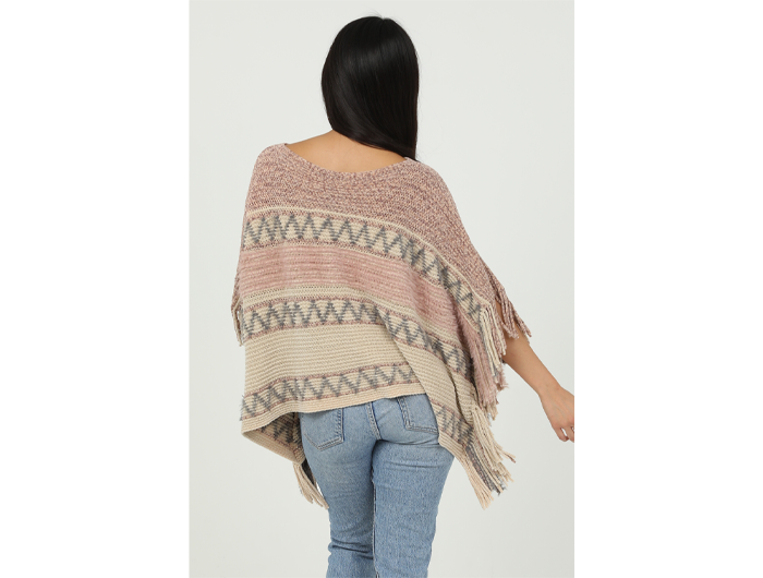 Angie Women's Side Fringe Sweater Poncho