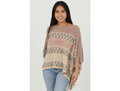 Angie Women's Side Fringe Sweater Poncho