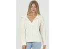 Angie Women's V-Neck Drape Collar Sweater - FINAL SALE