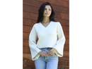 Angie Women's V-Neck Bell Sleeve Sweater - FINAL SALE