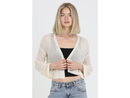 Angie Women's Sheer Knit Open Front Cropped Cardigan