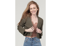 Angie Women's Sheer Knit Open Front Cropped Cardigan
