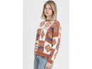 Angie Women's Round Neck Patchwork Sweater