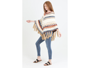 Angie Women's Tassel Hem Sweater Poncho