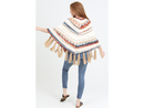 Angie Women's Tassel Hem Sweater Poncho