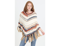 Angie Women's Tassel Hem Sweater Poncho
