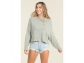 Angie Women's Slub Knit Crew Neck Sweater