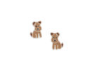 Tomas Brown Enamel Dog Post Earring