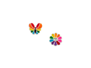 Tomas Mismatched Rainbow Butterfly & Flower Post Earring