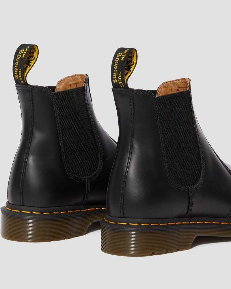 Dr. Martens 2976 Yellow Stitch Smooth Leather Chelsea Boots