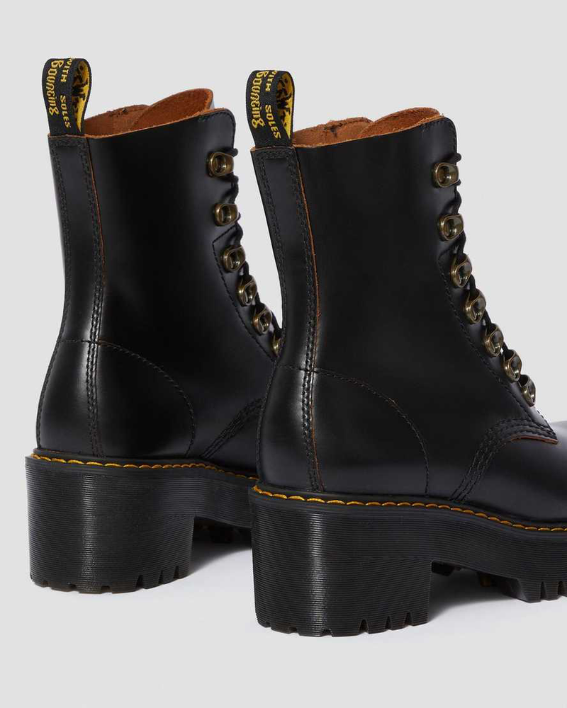 Dr. Martens Women's Leona Vintage Smooth Leather Heeled Boots
