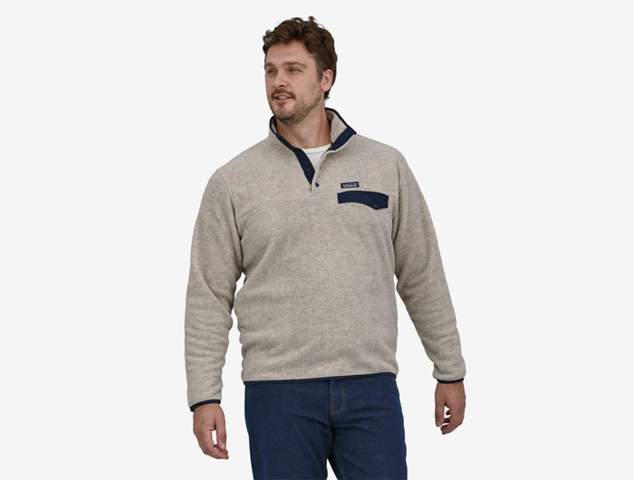 Patagonia Lightweight Synchilla Snap T Fleece Pullover Men s Synched Flight New Navy M