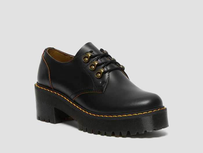 Dr. Martens Women's Leona Lo Vintage Smooth Leather Heeled Shoes