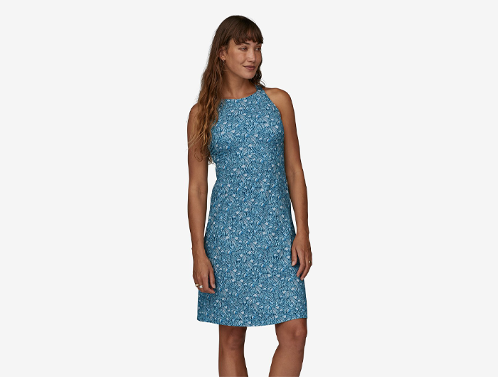 Patagonia Magnolia Spring Dress Women s Block Party Lago Blue Xs