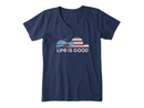 Life is Good Women's Crusher Vee - Americana Guitar Truck