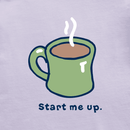 Life is Good Women's Long Sleeve Vintage Crusher Tee - Start Me Up Coffee