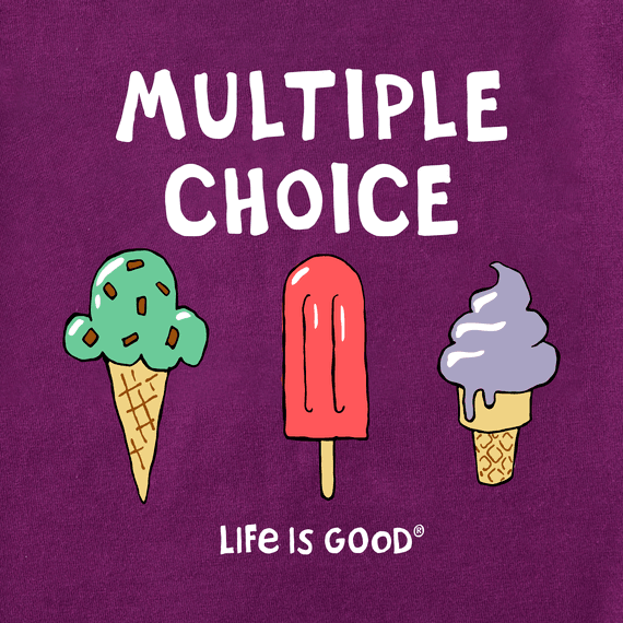 Life is Good Kid's Long Sleeve Crusher Tee - Multiple Choice Ice Cream
