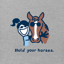 Life is Good Women's Long Sleeve Vintage Crusher Tee - Hold Your Horses