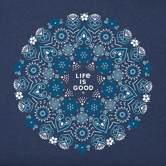 Life is Good Women's Long Sleeve Crusher Lite Vee - Wildflower Mandala