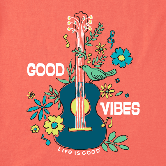 Life is Good Women's Long Sleeve Crusher Lite - Good Vibes Guitar