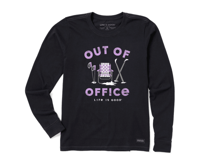 Life is Good Women's Long Sleeve Crusher Tee - Out of Office Ski
