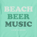 Life Is Good Men's Crusher Lite Tee - Beach, Beer, Music