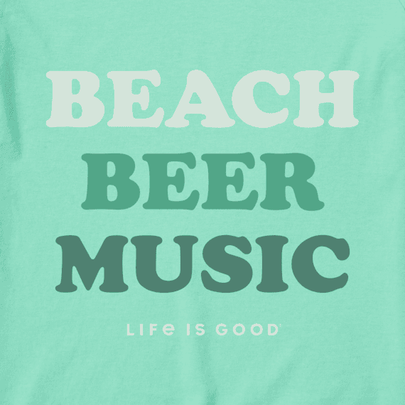 Life Is Good Men's Crusher Lite Tee - Beach, Beer, Music