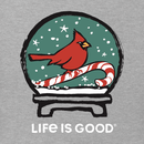 Life is Good Women's Long Sleeve Crusher Vee - Snow Globe Cardinal
