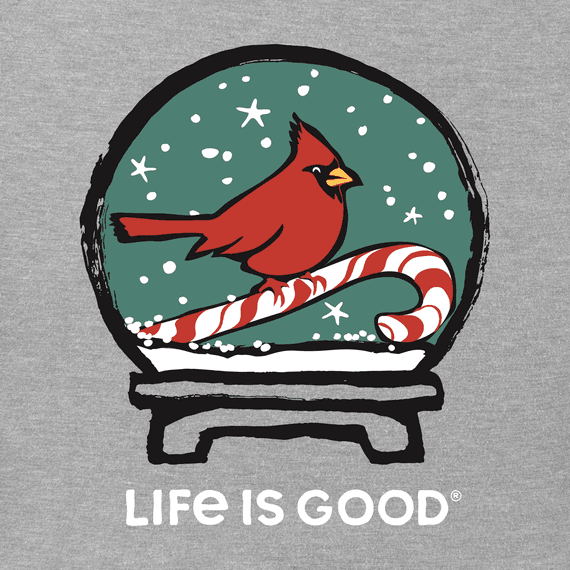 Life is Good Women's Long Sleeve Crusher Vee - Snow Globe Cardinal