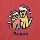 Life is Good Kid's Long Sleeve Vintage Crusher Tee - Peace Dog & Cat