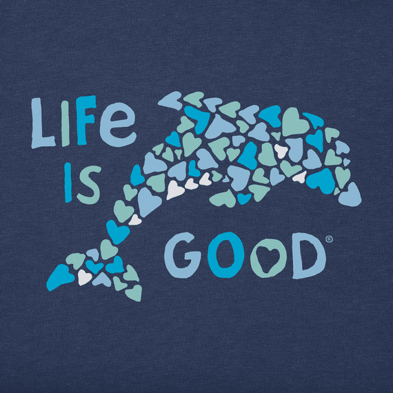 Life is Good Kid's Crusher Tee - Heart Stone Dolphin