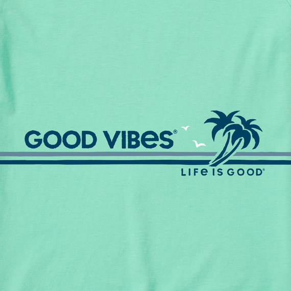 Life is Good Men's Crusher Tee - Good Vibes Beach Stripes