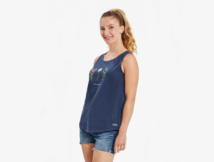 Life is Good Women's High-Low Crusher Tank - Detailed Wildflowers