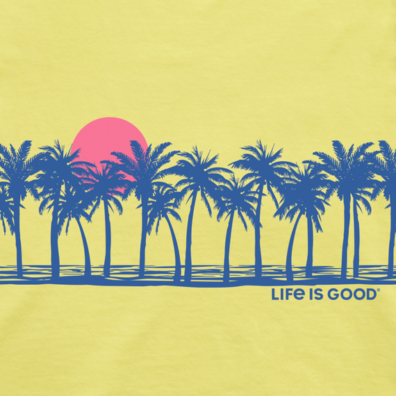 Life is Good Women's Boxy Crusher Tee - Palm Sea Stripe