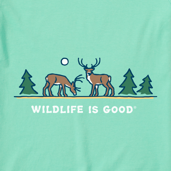 Life is Good Women's Crusher Vee - Wildlife Deer