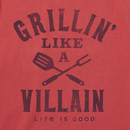 Life Is Good Men's Crusher Lite Tee - Grillin' Like a Villain