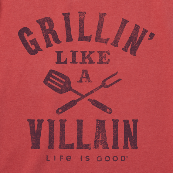 Life Is Good Men's Crusher Lite Tee - Grillin' Like a Villain