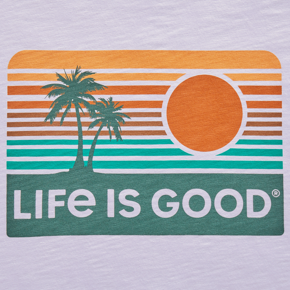 Life is Good Men's Textured Slub Tee - Retro Palm & Sun