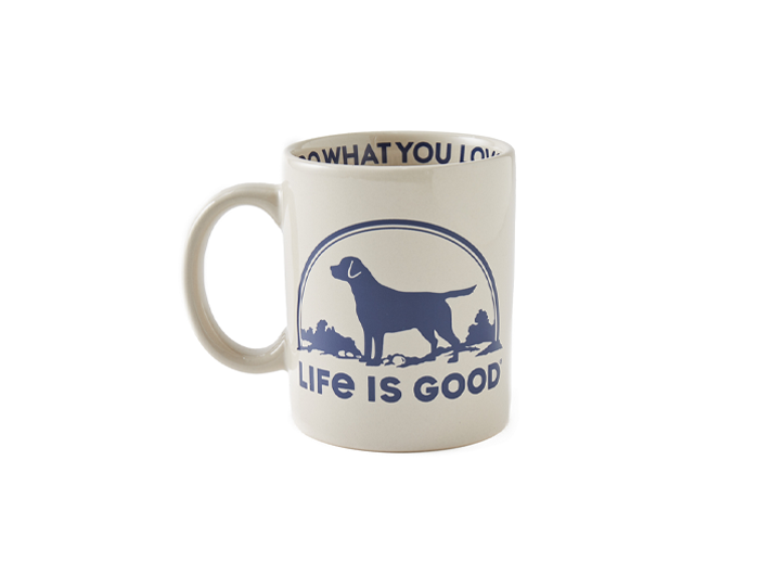 Life is Good Jake's Mug - Floral Sunset Dog
