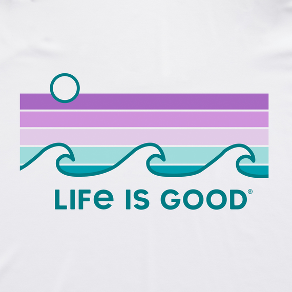 Life is Good Women's Long Sleeve Active Tee - Retro Wave Stripe
