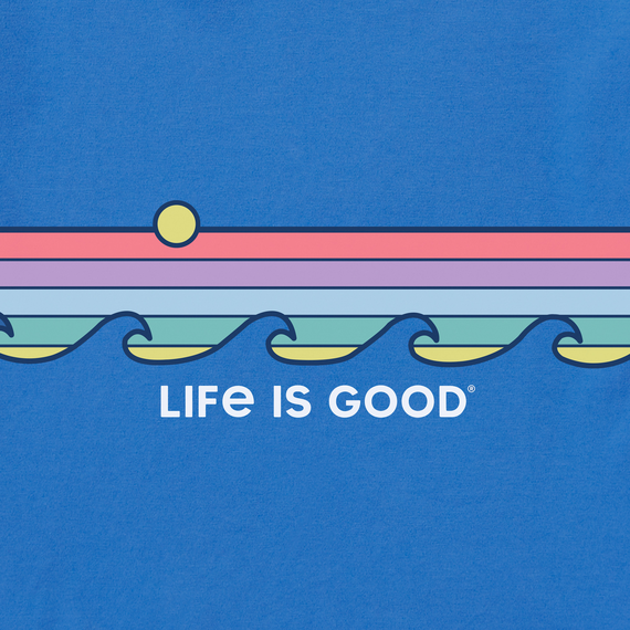 Life Is Good Women's Crusher Lite Tee - Retro Wave Stripe
