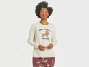 Life is Good Women's Long Sleeve Snuggle Up Sleep Tee - Merry Woofmas Lab