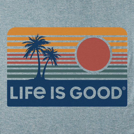 Life is Good Men's Long Sleeve Active Tee - Retro Palm & Sun