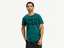 Life is Good Men's Textured Slub Tee - LIG Wordmark Stack